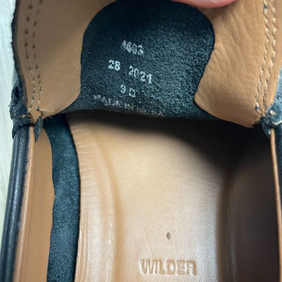 Allen Edmonds Wilder Mens 9 Black Slip On Loafers Venetian Leather Low Top - Picture 10 of 10